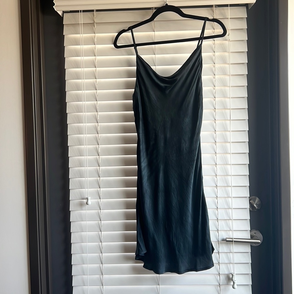 Olivaceous Silky Slip Dress Navy Tie Dye